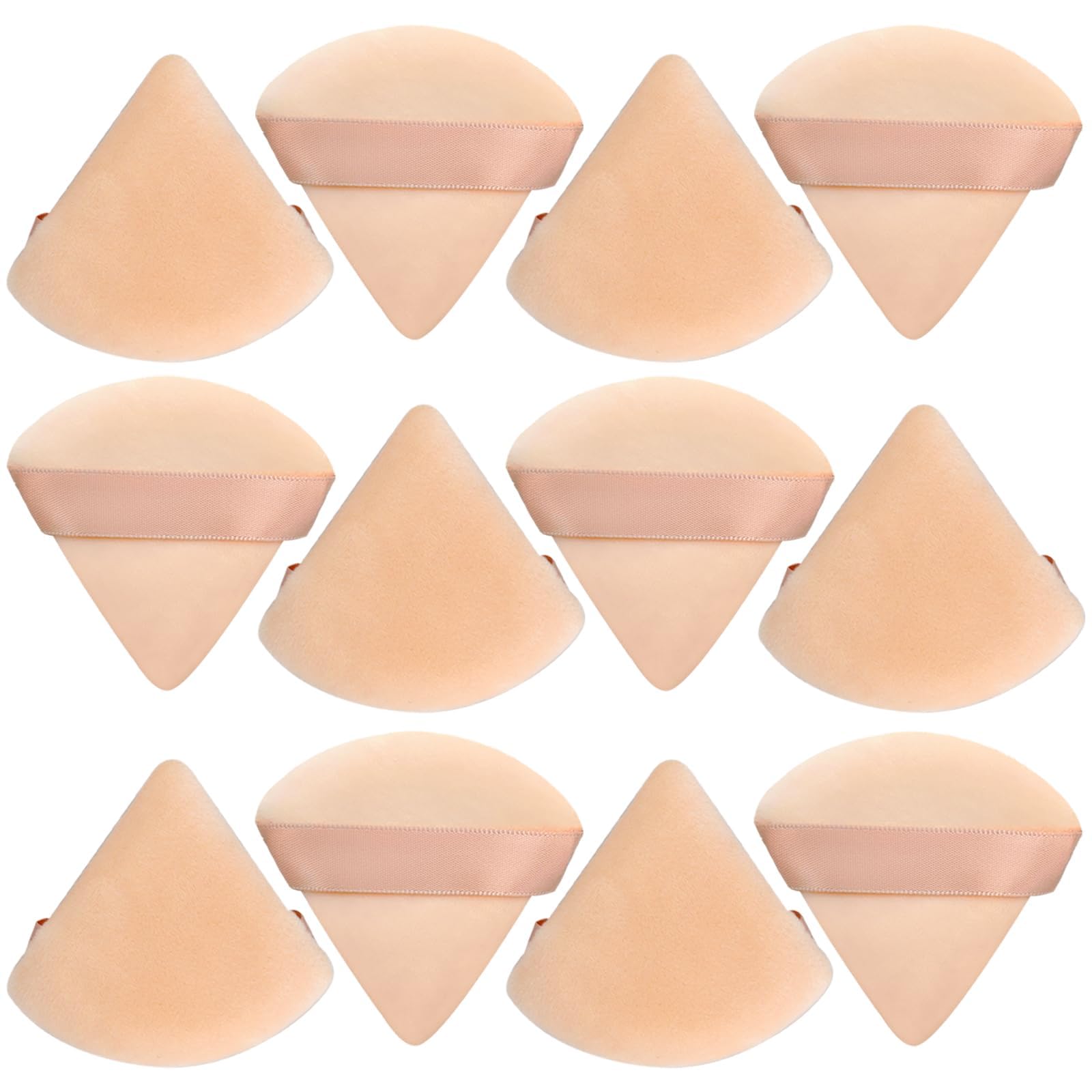 LLMSIX 12 Pieces Powder Puff, Makeup Sponges for Foundation, Body Triangle Powder Cushion Puff for Precise Makeup Setting Eye Nose Detailing and