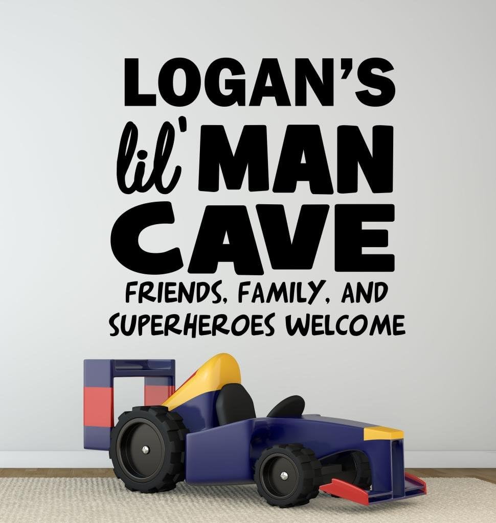 Lil' Man Cave Decal Wall Decals Boys Wall Decals, Kids Wall Decals,Stickers B20