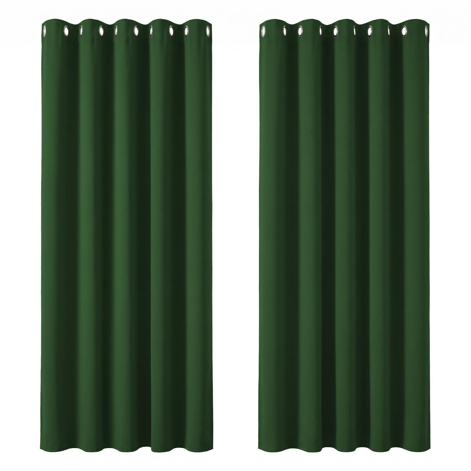 Deconovo Forest Green Green Curtains Thermal Insulated Eyelet Blackout Curtains For Bedroom 66 X 72 Inch Two Panels