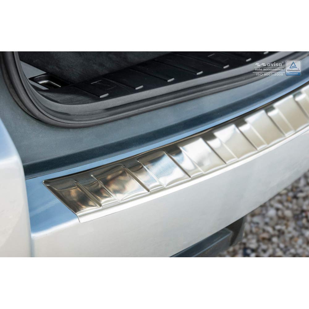 Avisa Protector del Parachoques Trasero Inoxidable Compatible con BMW X3 (E83) Facelift 2006-2010 'Ribs'