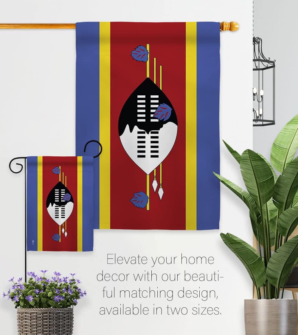 Americana Home & Garden Swaziland House Flag Regional Nation International World Country Particular Area Decoration Banner Small Garden Yard Gift Double-Sided, Made in USA