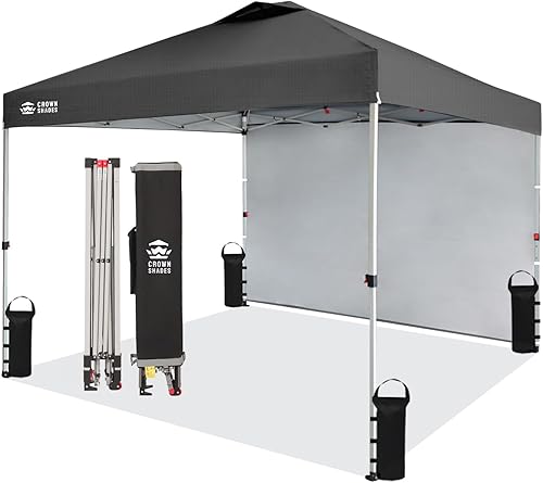 Miniatura 85 de CROWN SHADES - Toldo desplegable de 10 x 10 pies con 1 pared lateral, tienda de campaña de playa que se arma con solo presionar un botón, glorieta