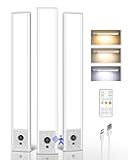 EZVALO 3-Pack Under Cabinet Lighting, 3200mAh Rechargeable Motion Sensor Light, 12inch Magnetic Closet Lights with Dimmable & 3 Color Temps, Wireless Motion Activated Lights with Remote for Kitchen