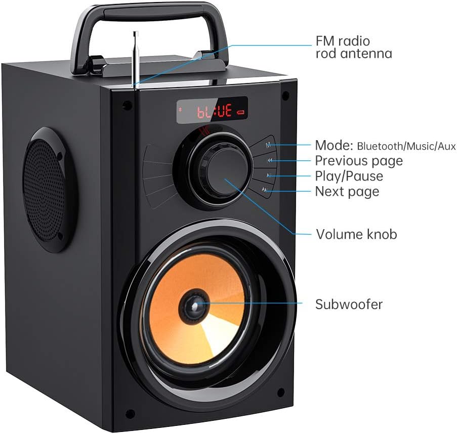 Promo 40% OFF Portable Bluetooth Speaker with Subwoofer Wireless Speakers Outdoor/Indoor Big Speaker Support Remote Control FM Radio TF Card LED Lights MP3 Player Party Speaker for Home Camping iPhone Computer PC Best Deal ๐ Portable Bluetooth Speaker with Subwoofer Wireless Speakers Outdoor/Indoor Big Speaker Support Remote Control FM Radio TF Card LED Lights MP3 Player Party Speaker for Home Camping iPhone Computer PC
