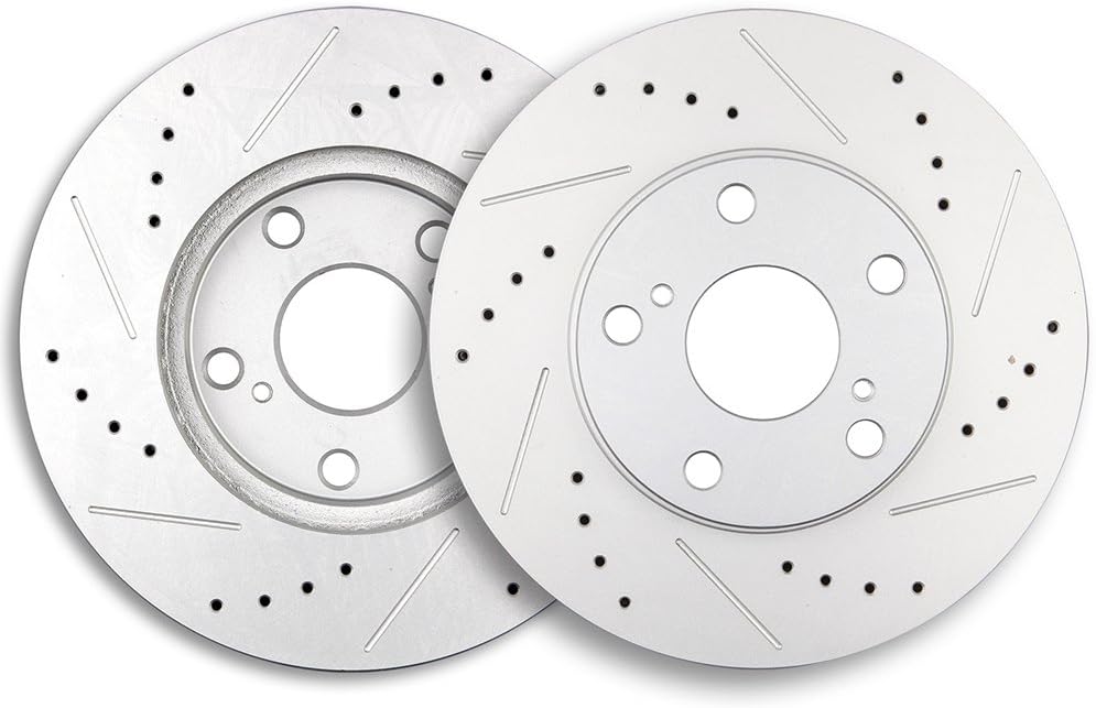 Brake Rotors, ECCPP 2pcs Front Brake Discs fit for Lexus For ES300, For Toyota For Avalon, For Toyota For Camry, For Toyota For Sienna, For Toyota For Solara Drilled Slotted Brake Rotors