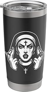 Gothic Satanic Nun Blackcraft Satanist Occult Antichrist Stainless Steel Insulated Tumbler