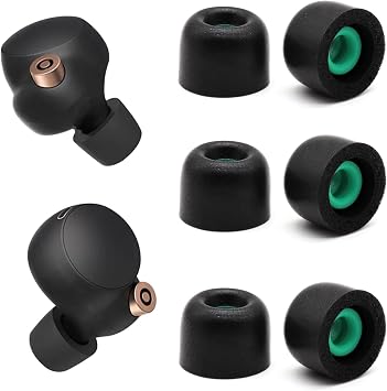 Memory Foam Eartips Ear Buds for Sony WF-1000XM6/XM5/XM4 Ear Tips Replacement Sony ar Piece Foam Tips for WF-1000XM6/XM5/XM4 Fit Charging Case M3 Pairs.