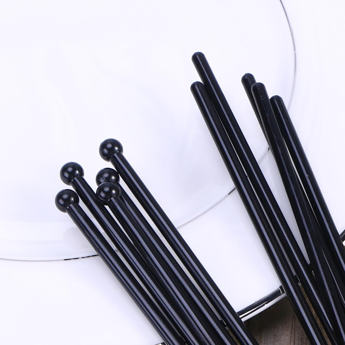 Acrylic Cylindrical Swizzle Sticks 50 Pcs for Coffee Milk and Bars