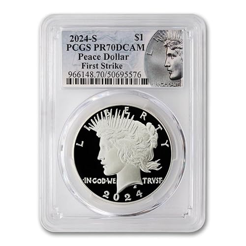 Miniatura 3 de 2024 S American Silver Peace Dollar Proof Coin PR-70 Deep Cameo (First Strike) with Original Government Packaging $1 PCGS PR70DCAM
