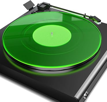 TAKMORK Turntable Mat Record Platter Slipmat Acrylic Record Player Platter Vinyl Slipmat for Turntables Antistatic Tighter & Defined Bass, Green