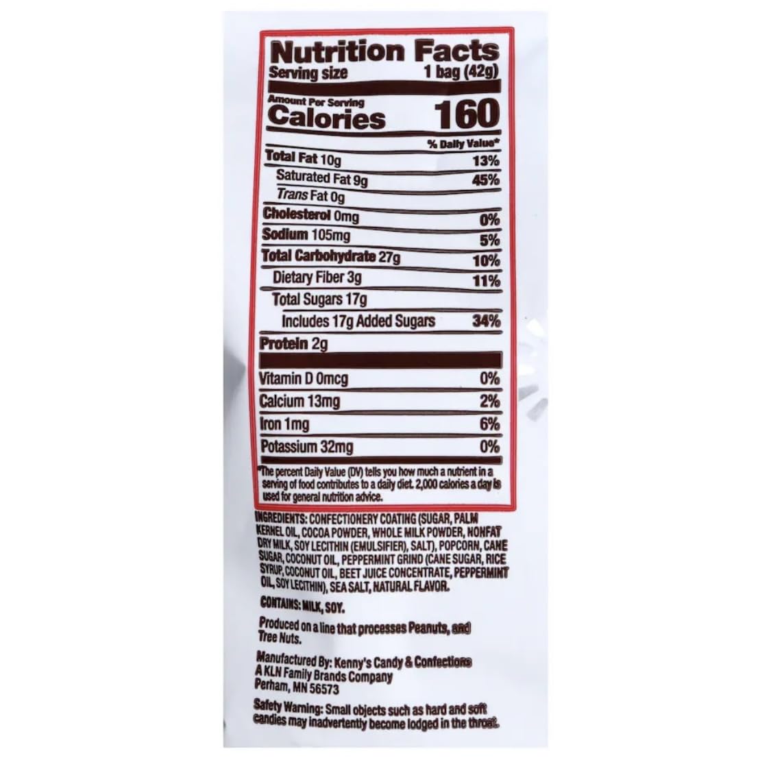 4 Bags Handmade Kettle Corn Drizzled Popcorn Peppermint Crunch Flavor 1.5oz Each Holiday Candy Made with Cane Sugar and Sea Salt No High Fructose No Artificial Flavor Gluten Free Christmas Party Dessert