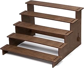 Wooden 5-Tier Display Stand Staircase Display Stand Display Stand for Perfume Cosmetics Cakes Figurines Spices (29.5 x 27.5 x 19 cm)