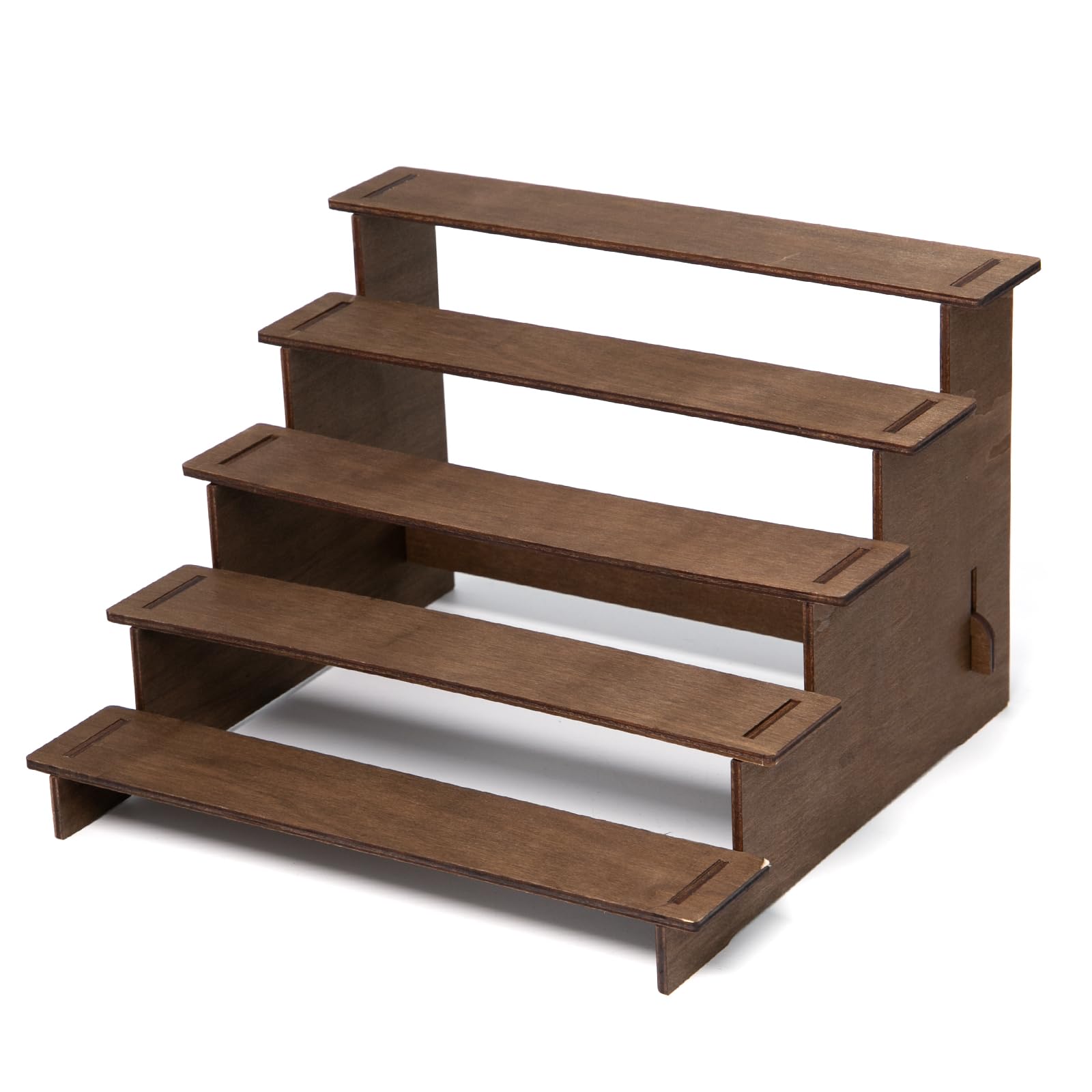 5 Stufen Display Ständer Holz Ausstellungsregal Treppe aus Holz Abnehmbarer Parfüm Organizer für Kosmetik,Figuren,Desserts,Cupcakes und Küche Gewürz(29.5 x 27.5 x 19cm)