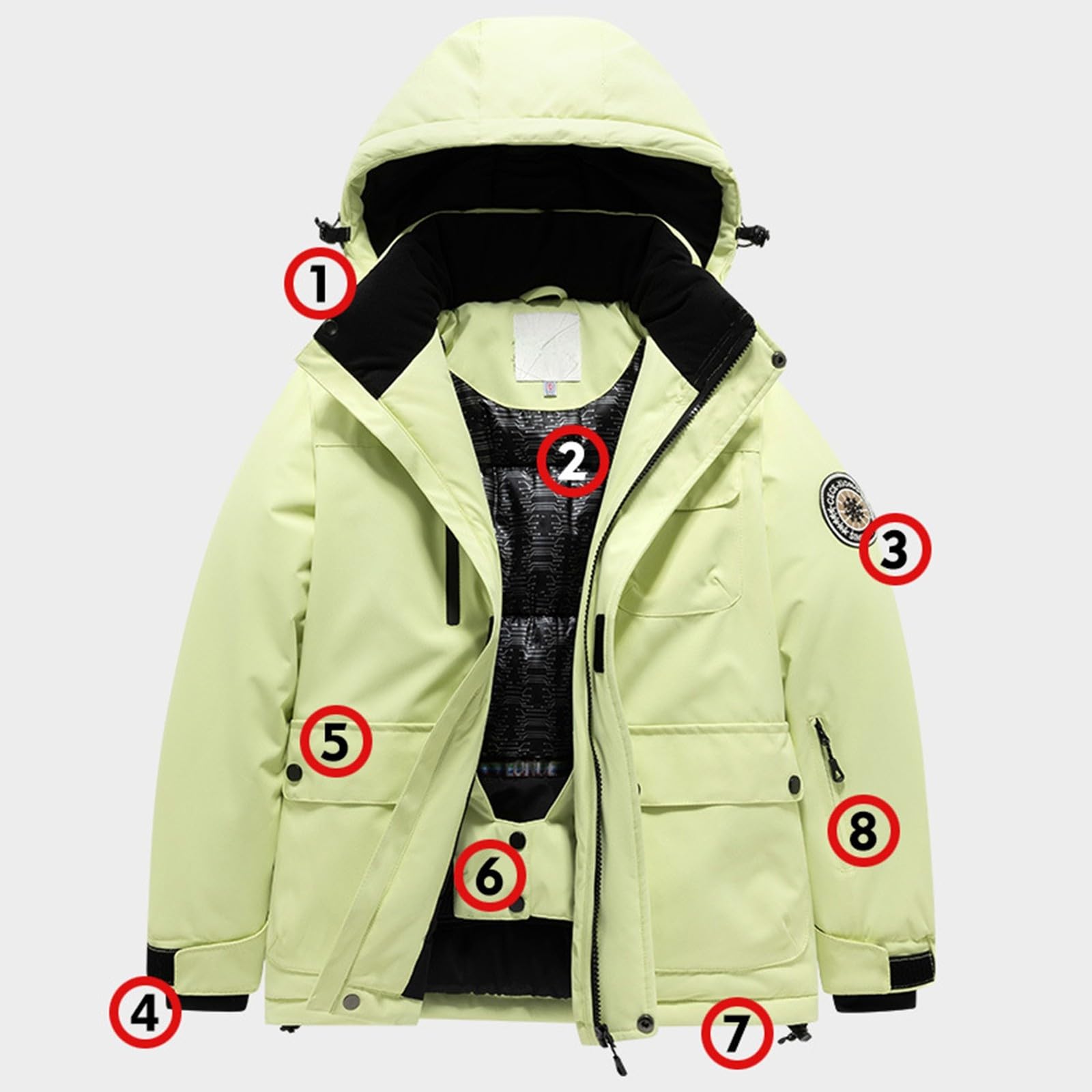 Chaqueta de esquí y monos para niños, 2 piezas, impermeable, cortavientos y cálido, combinación de ropa de nieve para niños de 5 a 14 años – Snowboard