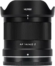 VILTROX Lente 14 mm f4.0 Z, AF 14 mm f/4 Z Mount Full Frame para Nikon Z-Mount, lente grande angular Prime para Nikon