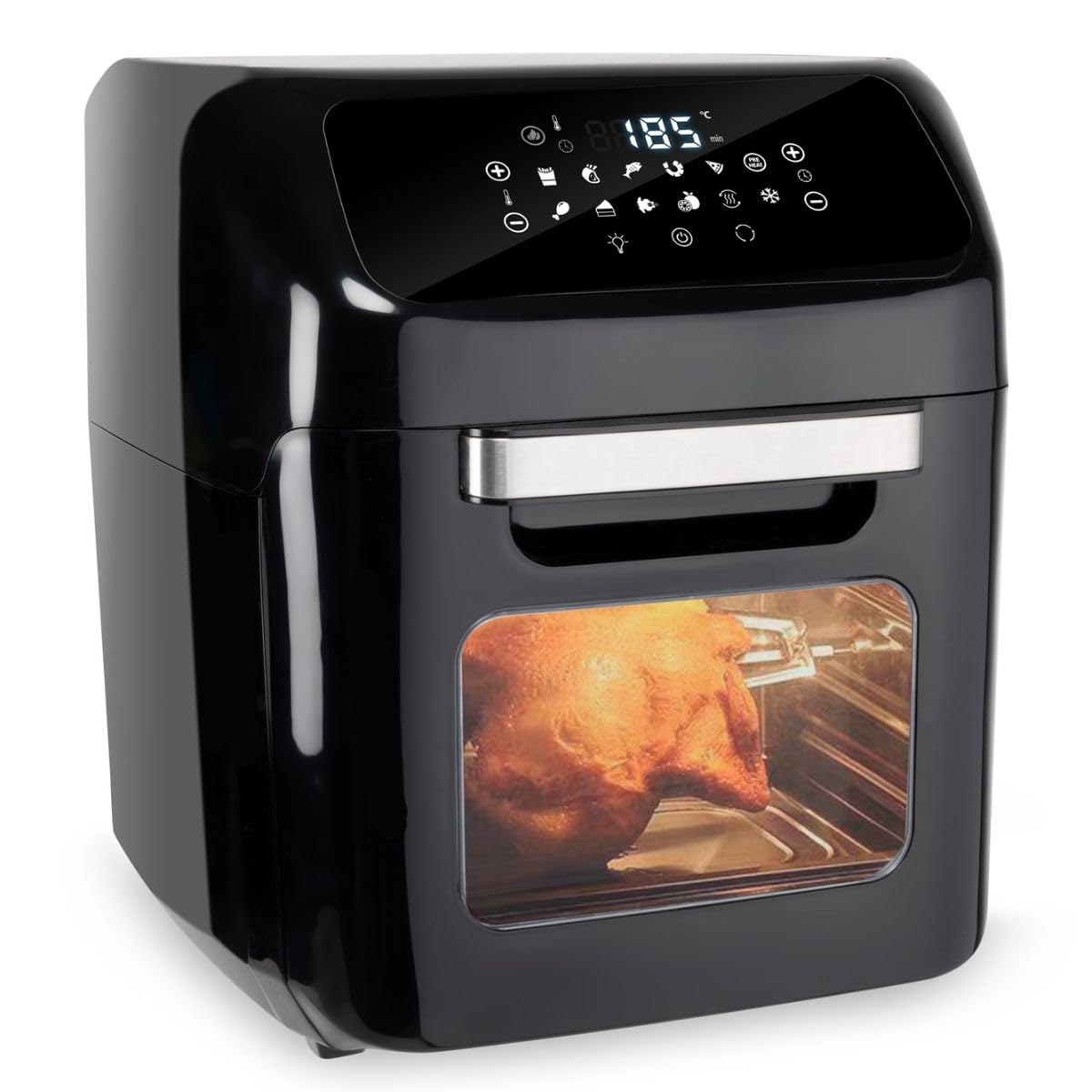 alpina Air Fryer XXXL - Friteuse à air chaud 12L - Air Fyer 8 personnes et plus - Four à air chaud avec affichage numérique - accessoires inclus - Broche à rôtissoire et fourchette à creuser