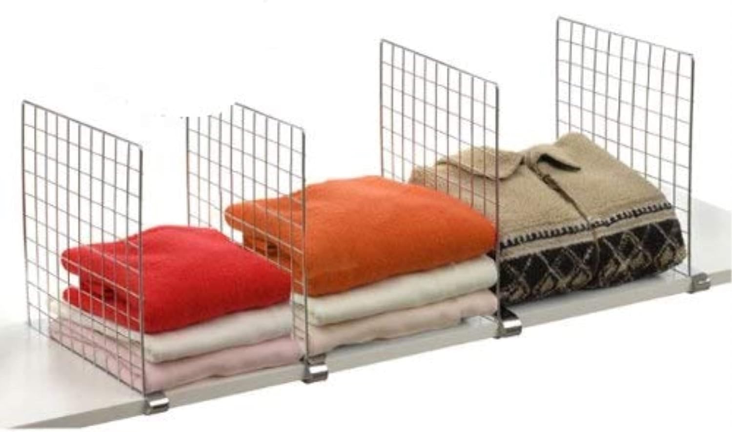 Plow and Hearth Jumbl Chrome Shelf Dividers (Set of 4), Silver