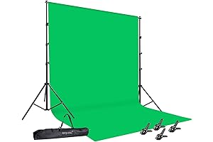 Deluxe Green Screen Kit with Stand for Professional Photography and Videography