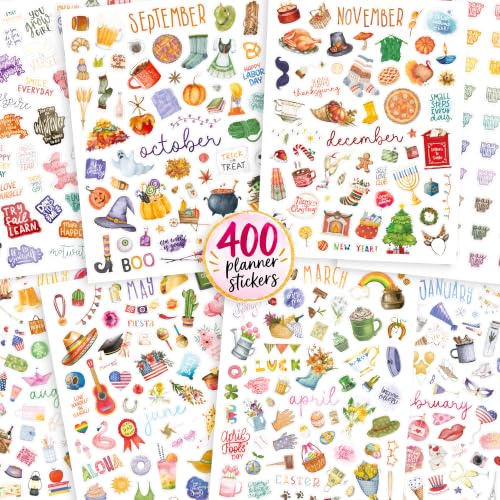 Aesthetic Monthly Planner Stickers Holiday & Vintage Set
