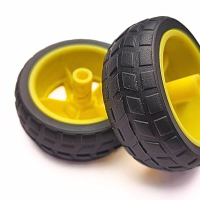 BO Motor Wheels – Yellow (Pack of 6) Lightweight Plastic Wheels for DIY Robotics, Hobby Projects, and Educational Kits