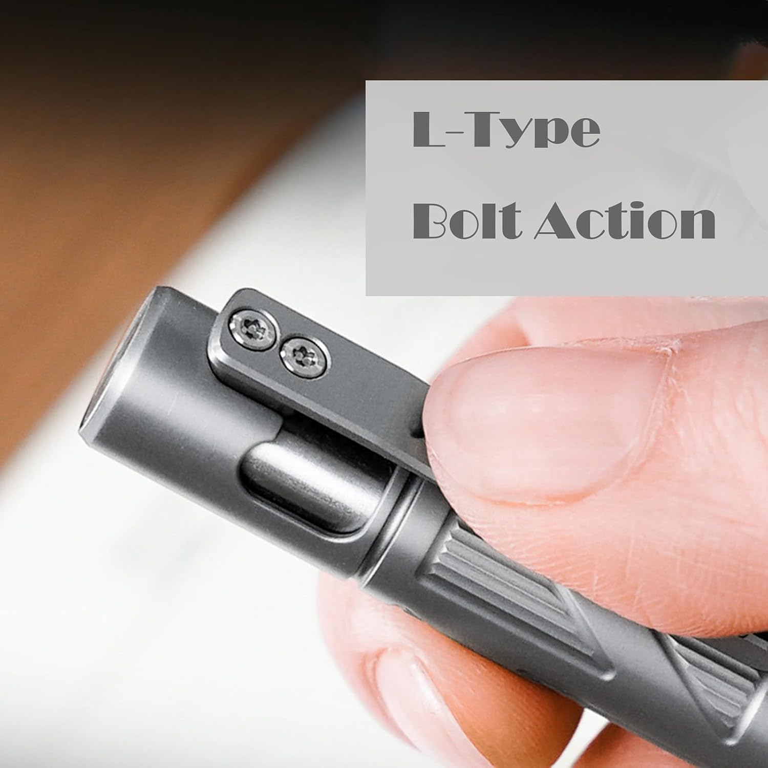 Hamans Bolt Action Pen with Pocket Clip 4.8“ Refillable Titanium Ballpoint Ink EDC Writing Pen Compatible with Parker Refill