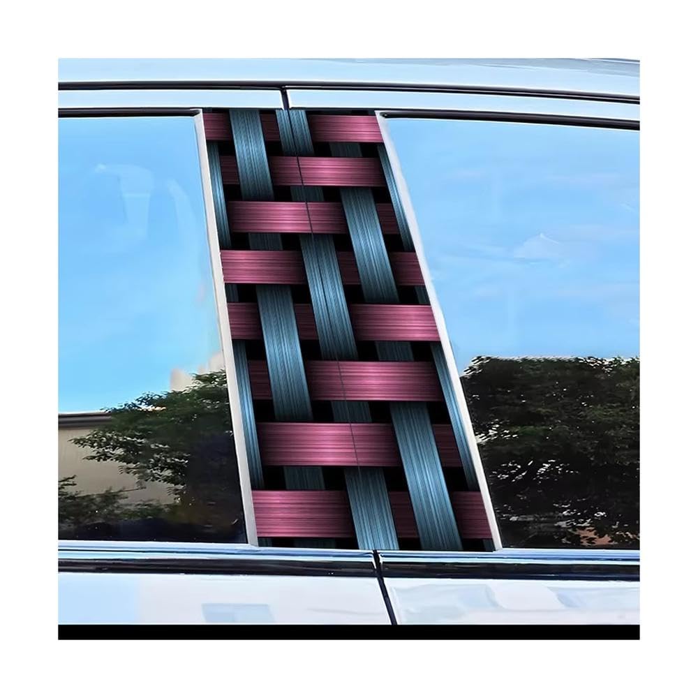 Bertdcx One Color Car Center Pillar Protection Stickers Weave Pattern Pattern Scratch Resistant Film Auto Parts