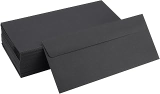 100 Pack #10 Business Envelopes 4-1/8 x 9-1/2 in Black Mailing Envelopes for Office, Business Letterhead, Invoices, Personal letters, Secure Mailing, Unique Invitations & Announcements - 100% Recycled