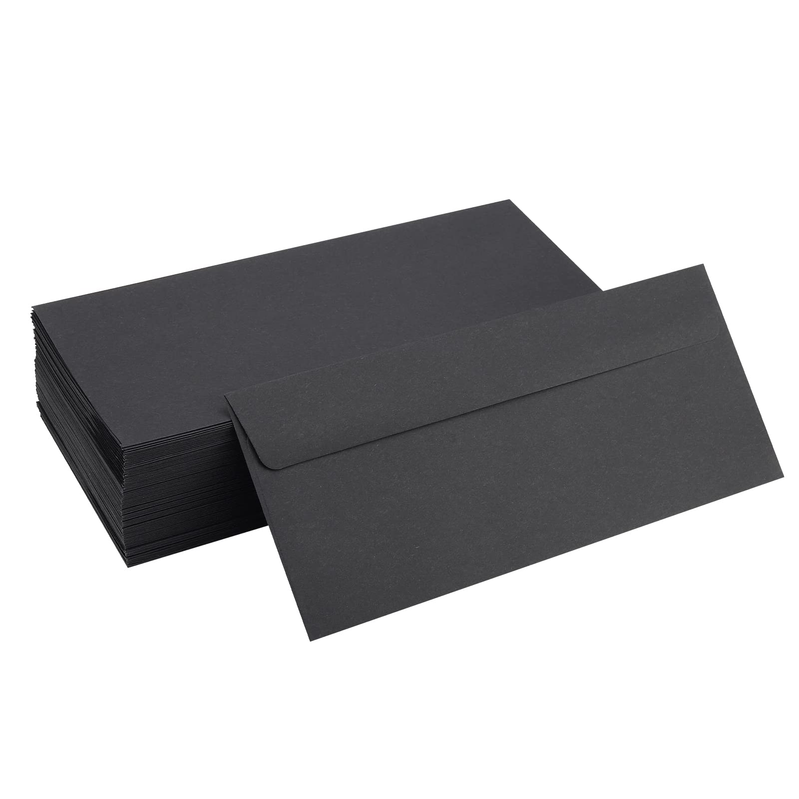 100 Pack #10 Business Envelopes 4-1/8 x 9-1/2 in Black Mailing Envelopes for Office, Business Letterhead, Invoices, Personal letters, Secure Mailing,