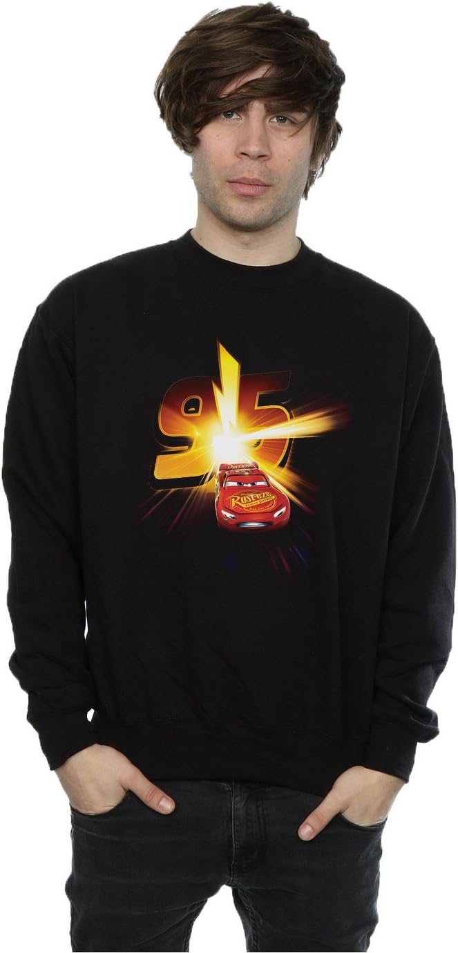 Disney Men’s Cars Lightning McQueen Burst Sweatshirt XX-Large Black