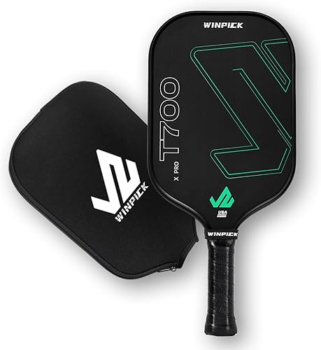 Paleta de pickleball T700 de fibra de carbono cruda, raqueta de pickleball termoformada con núcleo de panal de polipropileno de 0.63 pulgadas,