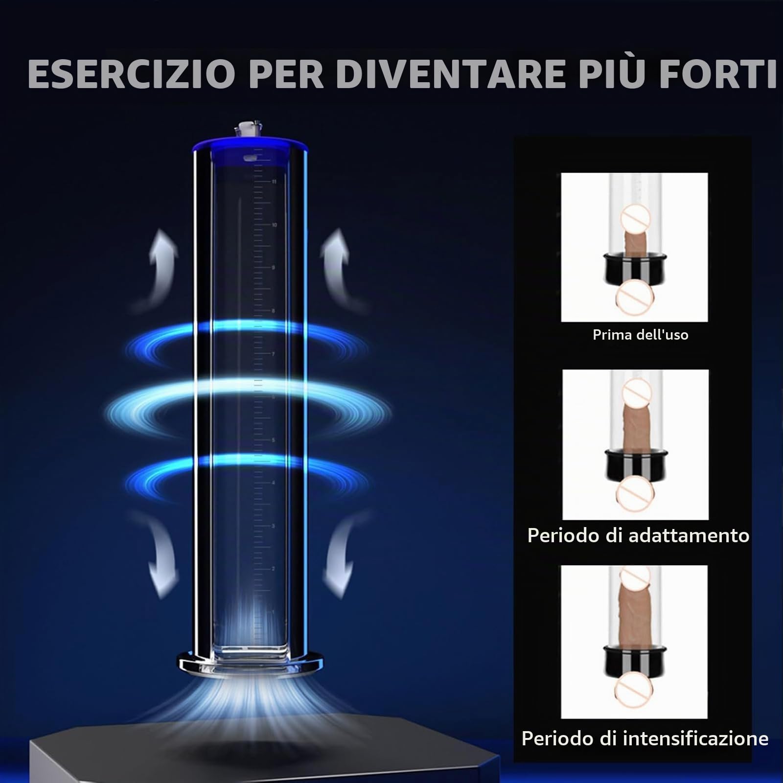 Pompe del pene a vuoto con maniglia e manometro pompa del pene giocattoli del sesso per gli uomini, pompa ingrandimento estensore masturbare per uomo cazzo stretching (44mm)