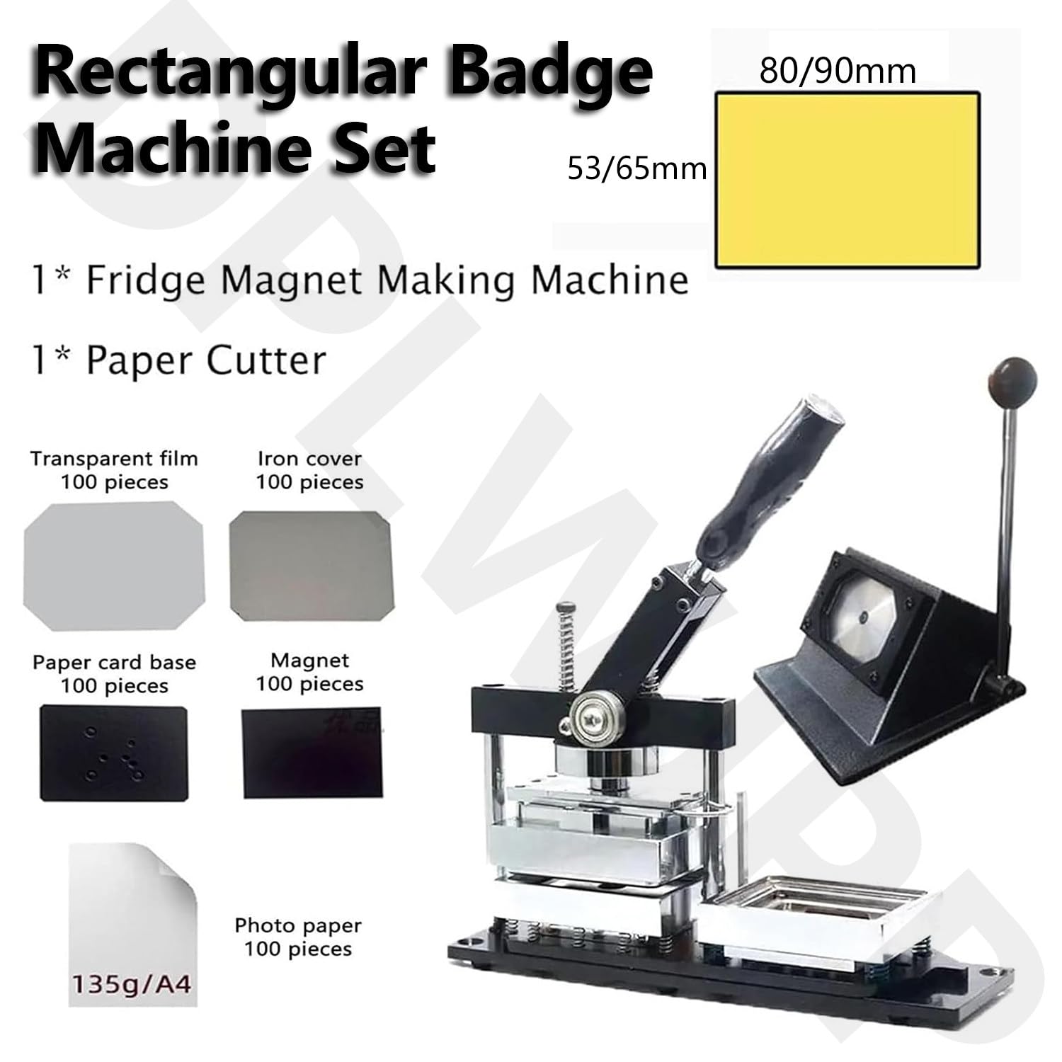 Zestaw maszyn do robienia magnesów, prasa magnetyczna na lodówkę fotograficzną z kwadratowym przecinakiem magnetycznym, zawiera materiały kartonowe do magnesów 90 x 65 mm, łatwy w użyciu