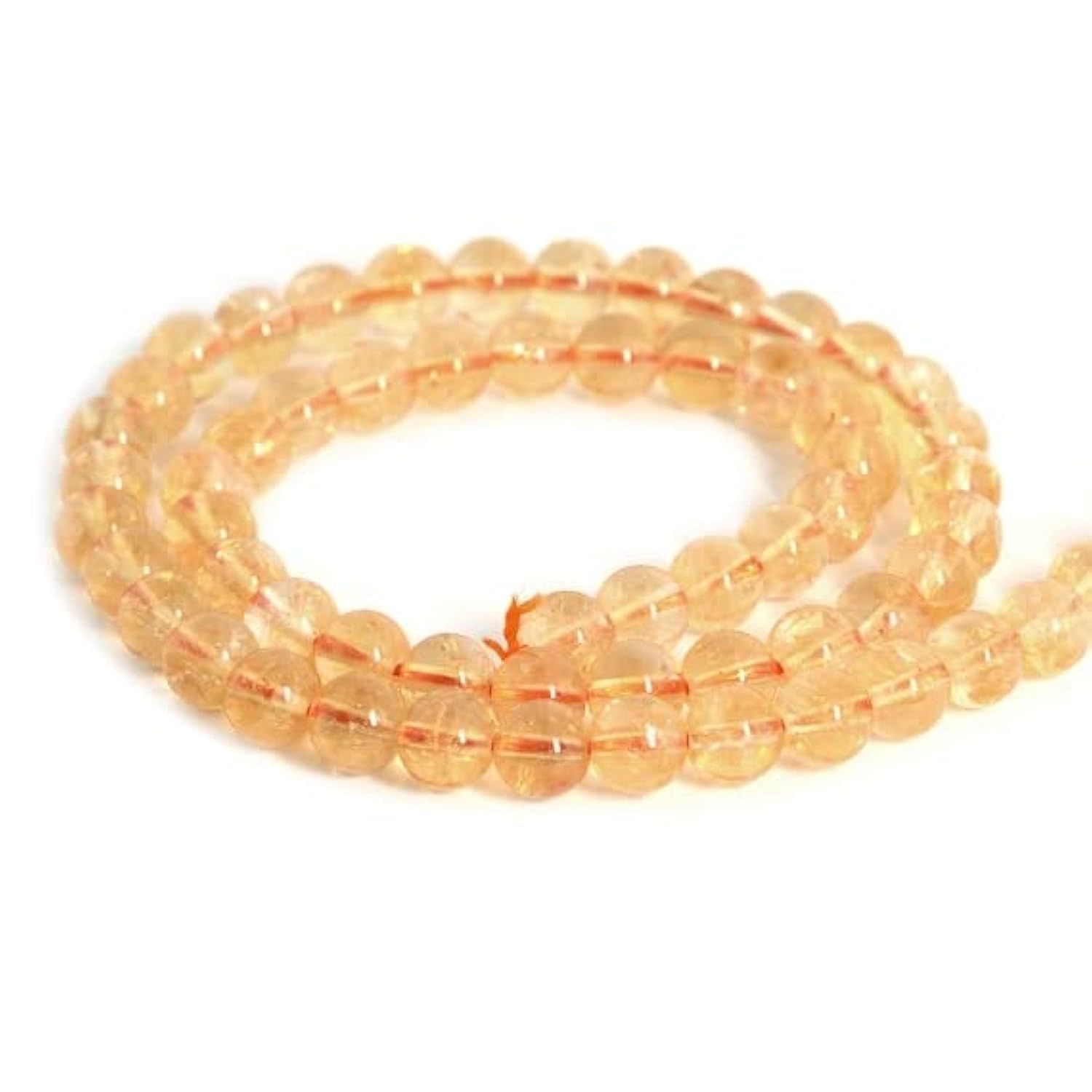 Perles de citrine 6mm pour créer vos propres bracelets d'été et bijoux bien-être