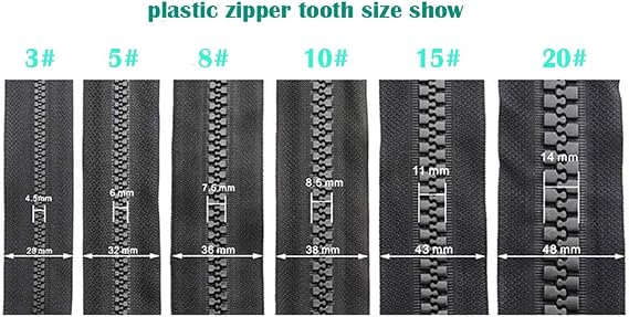 Super Large Big Plastic Zipper Size 20# Heavy Duty Zippers 10 in Long with Big Slider and Puller for DIY Sewing (Black -2pcs)