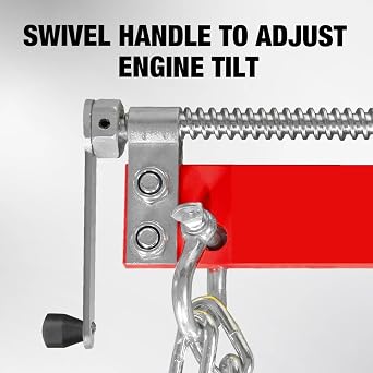 BIG RED T32100 Torin Engine Hoist Shop Crane Accessory: Steel 3 Position Engine Leveler with Adjustable Handle, 3/4 Ton (1,500 lb) Capacity, Red