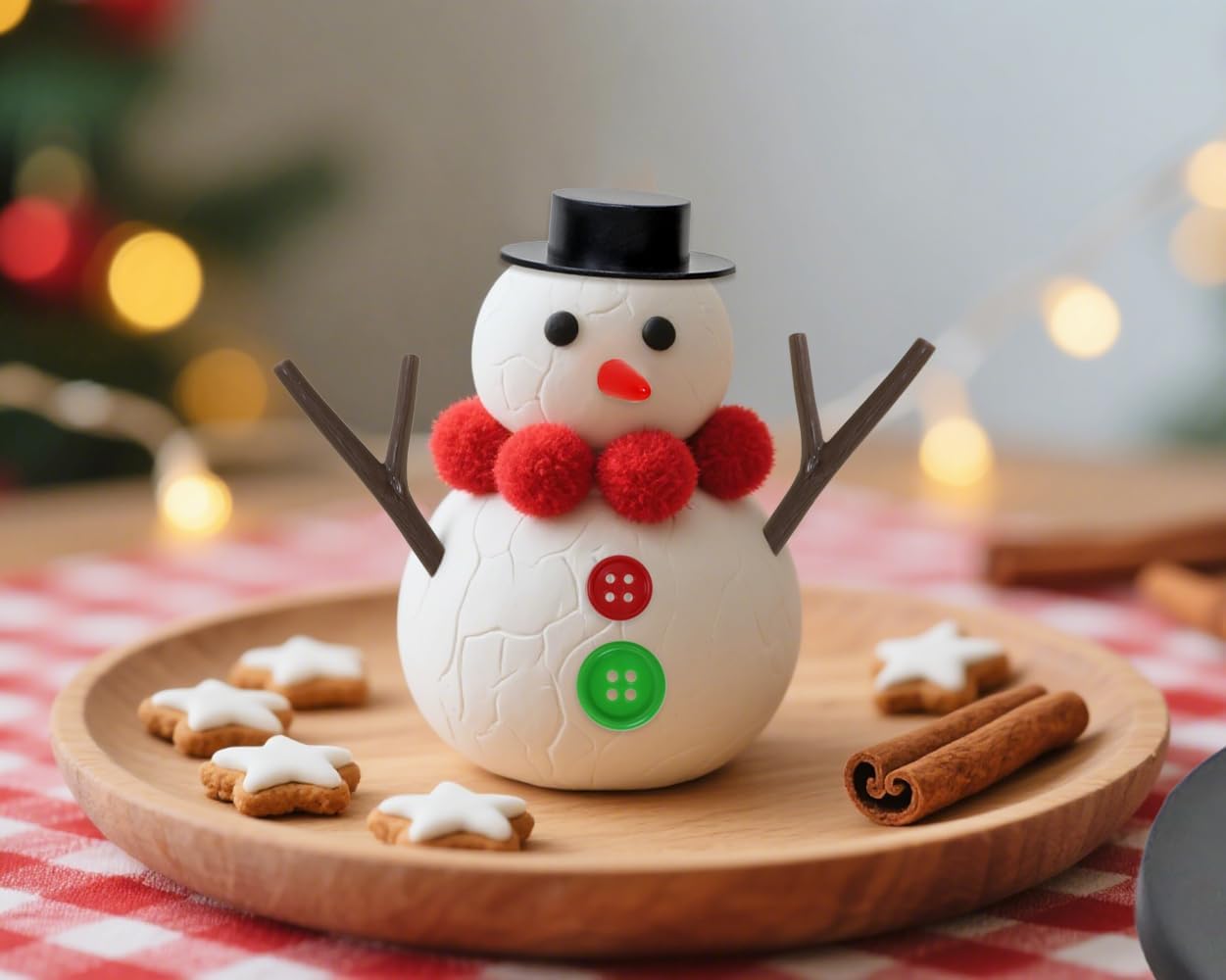 PENTA ANGEL Build a Snowman Kit 20Pcs Snowman Making Craft Hat Eye Nose Hand Buttons for Women Men Adults Winter Holiday Outdoor Playing (Large Hat)