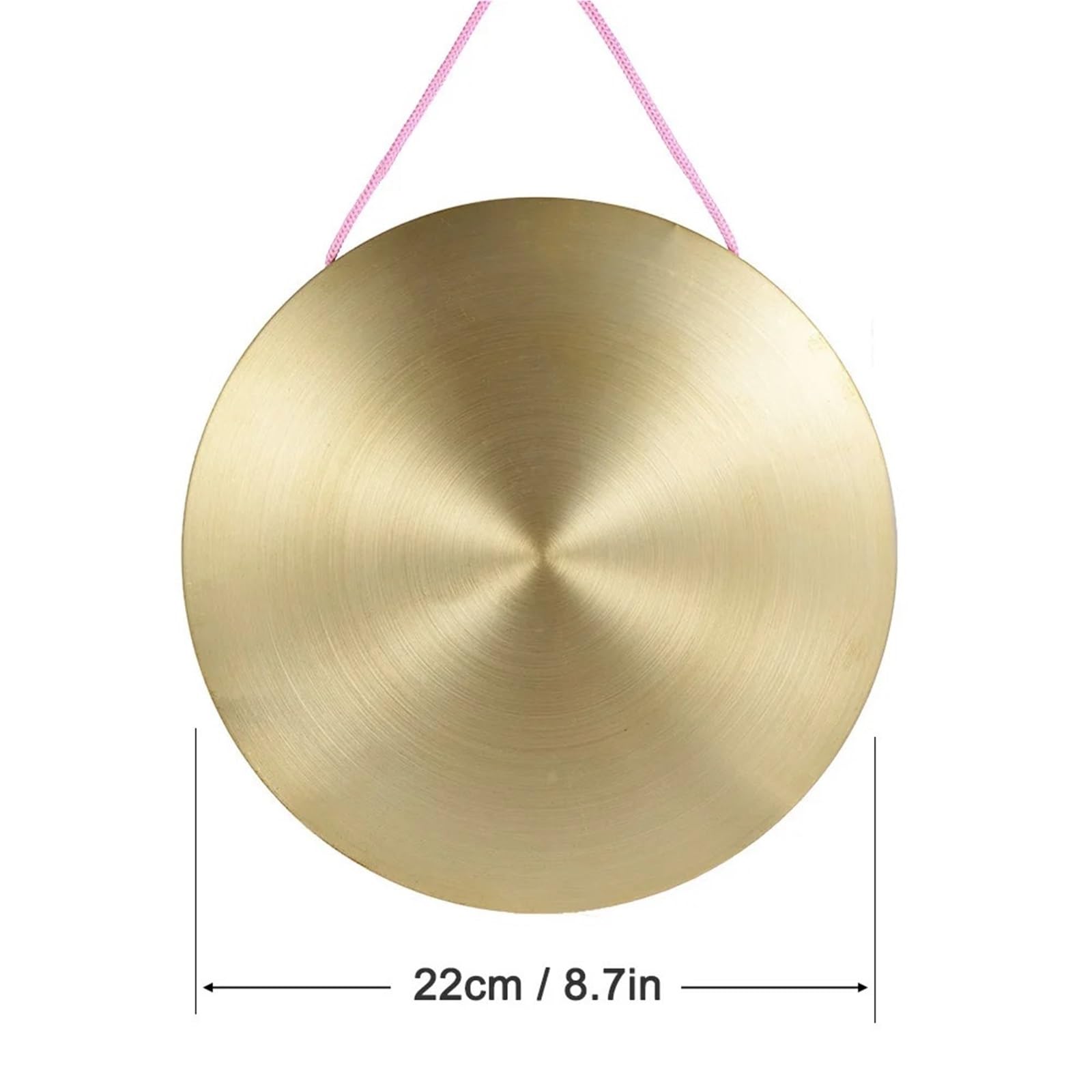 Gongs y platillos portátiles, Instrumento de percusión latón, platillo Gong manual, 15-30cm con martillo(22cm)