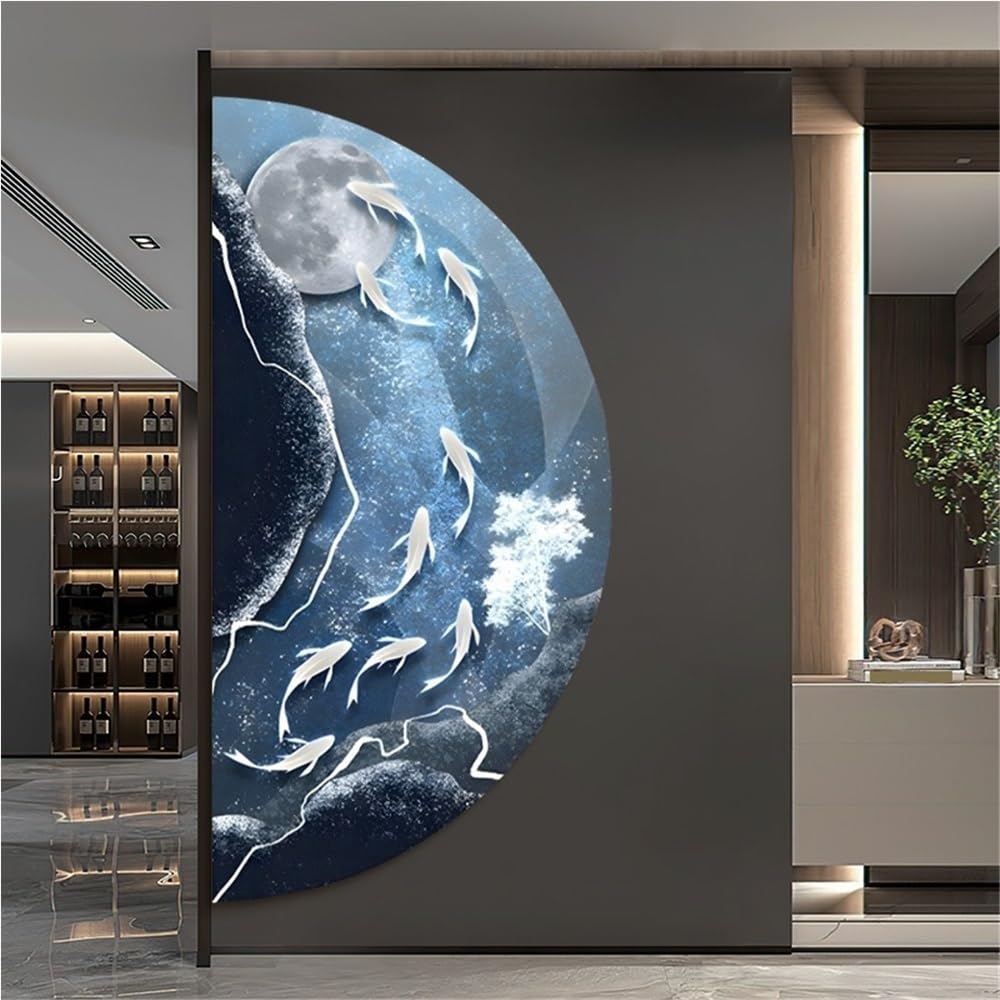 Cuadro Decorativo de Pared con Relieve 3D, con Enchufe y Luces LED (tamaño C, Grande)