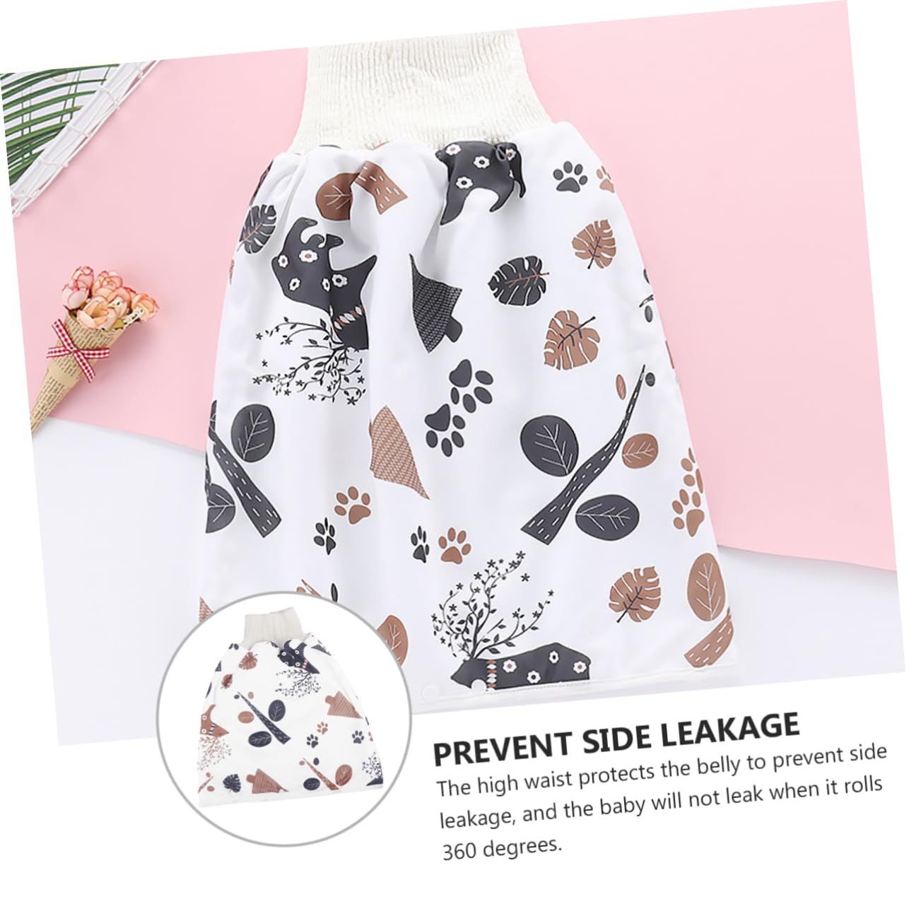 Abaodam 3pièces Culotte Apprentissage à Eau Pour Bébés Jupe Nappy Coton Lavable Design Adorable Les Fuites