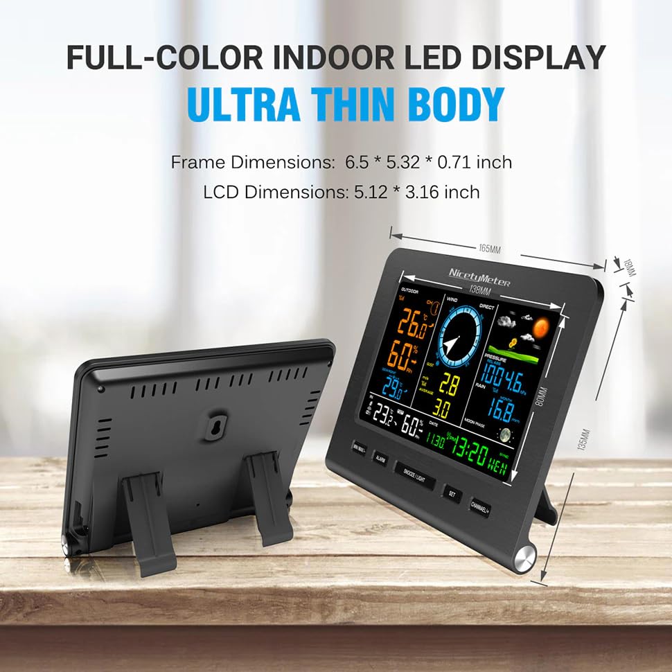 0360-025T WiFi 433mhz Wireless Professional 7 in 1 Weather Station with WiFi(0360-025T)