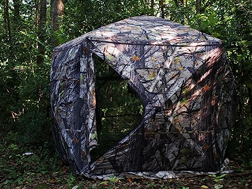 ShedOFF Extra Large Hunting Blind 4 Person with Portable Hunting Chair, 288 Degree See Through Pop up Ground Blinds for Deer Turkey Duck Hunting, Bow Hunting Adjust Windows with Silent Zipper by ShedOFF - Image 6