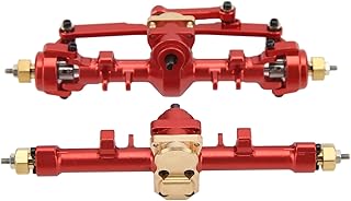 RC Metal Front and Rear Axle, RC Front Rear Axle Assembly for AXIAL SCX24 1/24 RC Car Upgrade Parts Accessories(red)