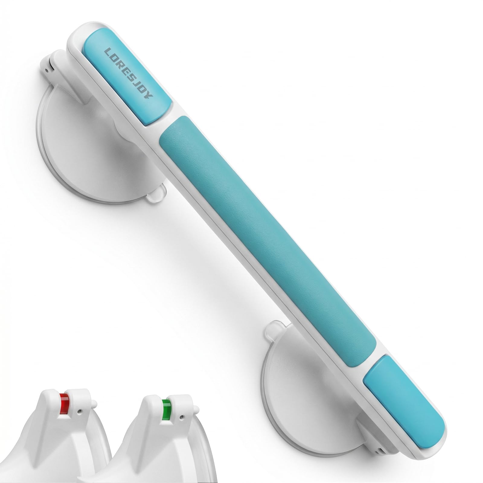 Maniglia Doccia per Anziani con Ventosa, Blu | Max 110 kg, Per Disabili, Senza Foratura, Handy Grasp Pro
