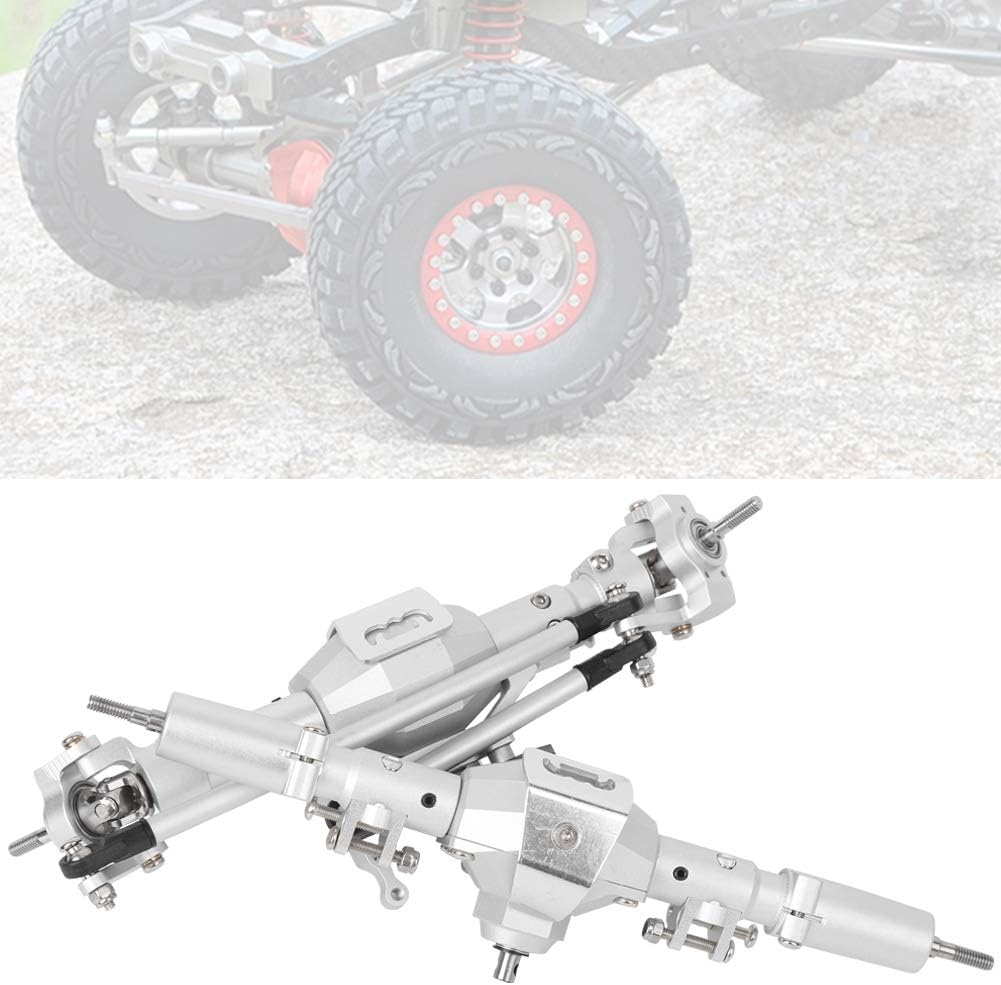Tbest RC Front axle, Aluminum Alloy Shell RC car Front axle Rear axle Upgrade Parts Accessories for SCX10 II 9 Silver