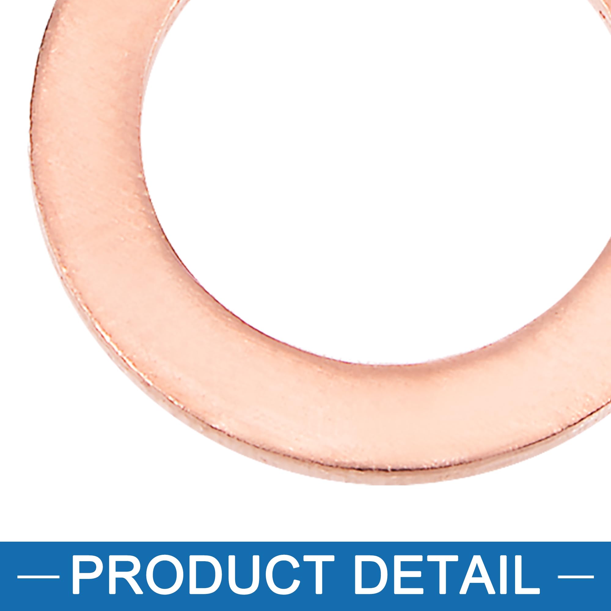 A ABSOPRO Copper Washer M8 x 12mm x 1mm Flat Sealing Gasket Ring (Set of 50), Brown, 8mm x 12mm x 1mm - Image 4