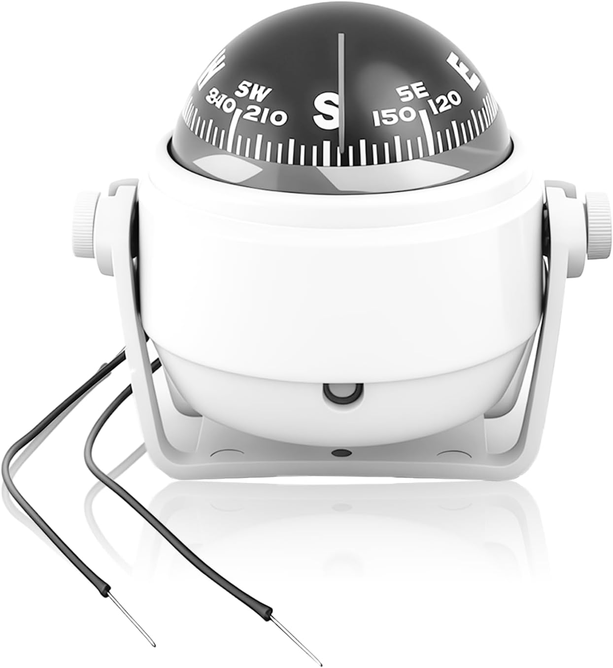 Boat Compass with Magnetic Declination Adjustment, Pivoting Marine Compass Multifunction Digital Navigation Dashboard LED Illumination & Backlight for Marine Boat Truck Car