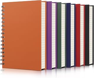 EUSOAR College Ruled Spiral Notebook, 6packs A5 5.5" x 8.3" 160Pages/ 80Sheets, Tear-off 100GSM Paper, Sturdy Thick Hardcover, Assorted Colors Journal for Composition Note Taking School Supplies