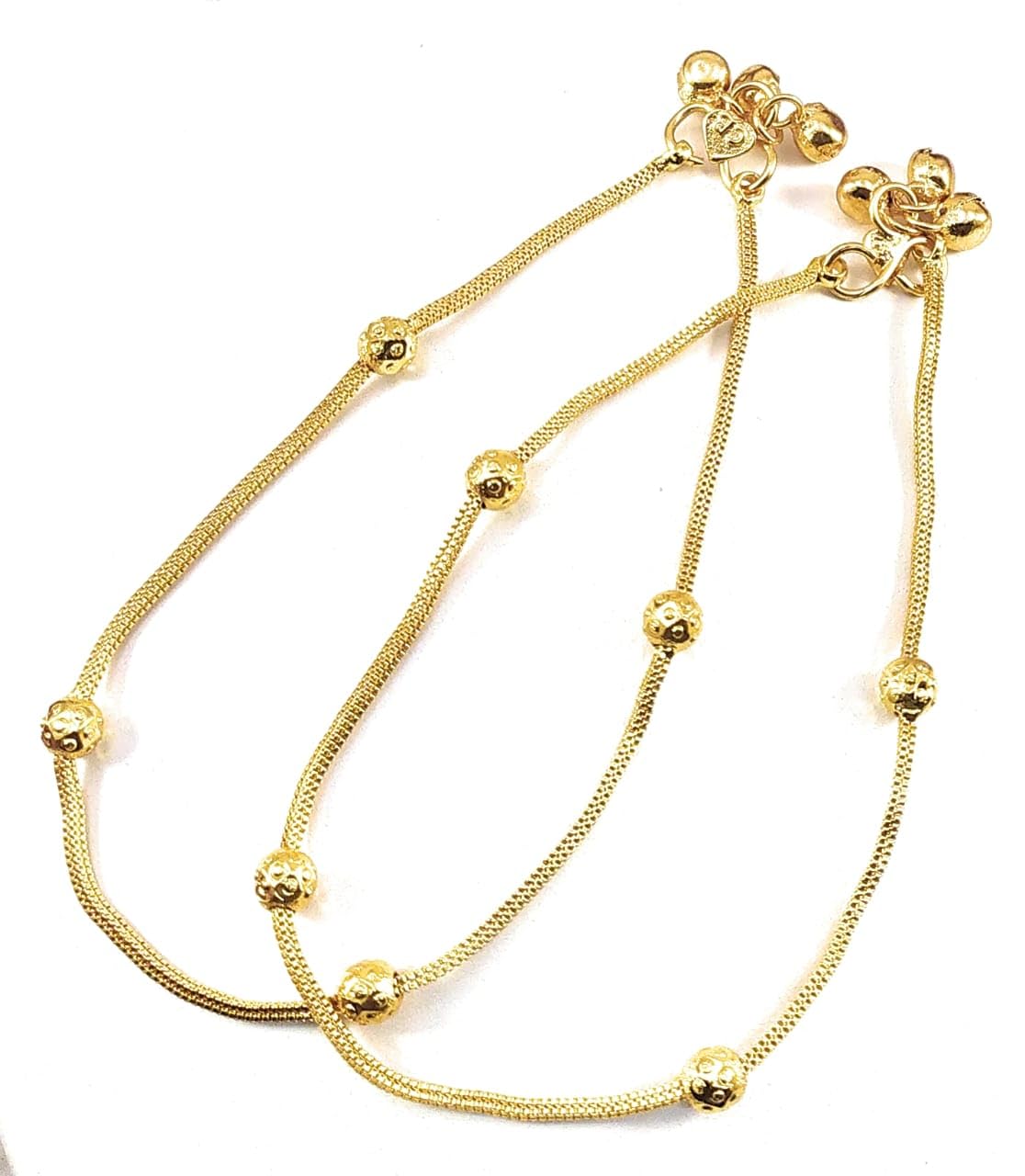 Silver Plated Brass Stylish Thin Size Anklets kolusu Payal ghungroo for Women and Girls-image-6