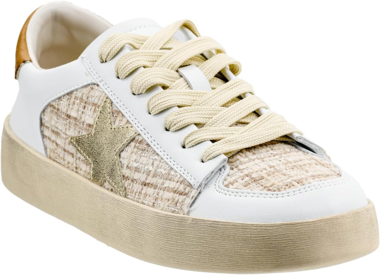 Corkys Footwear Hey Girl Womens Another Round Fashion Sneakers - Featuring a Star Patch and Studs On The Side, Lace-up Detail, and A Cushioned Footbed for All-Day Wear