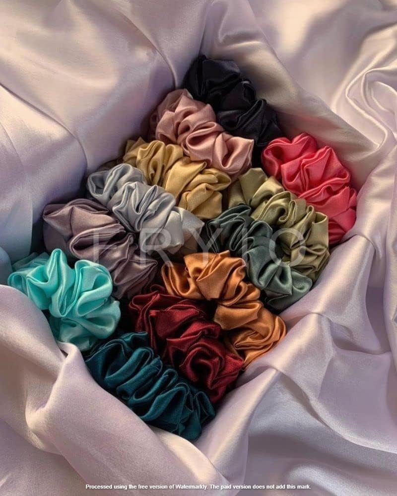 FRYIO® Classic Satin Silk Scrunchies For Women And Girls Set Of 12 Scrunchie for Less Hair fall Hairbands Rubber Band Scrunchies For Girls Best Gift For Mom, Sister And Girlfriend (MULTI COLOR) (B0D7BS4988) Amazon Price History, Amazon Price Tracker